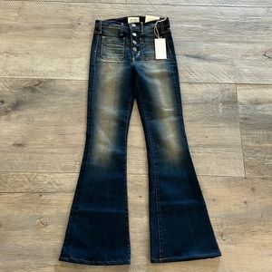 New McGuire high waisted flared four button jeans. Size 24